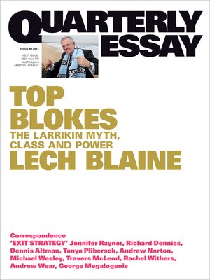 cover image of Quarterly Essay 83 Top Blokes